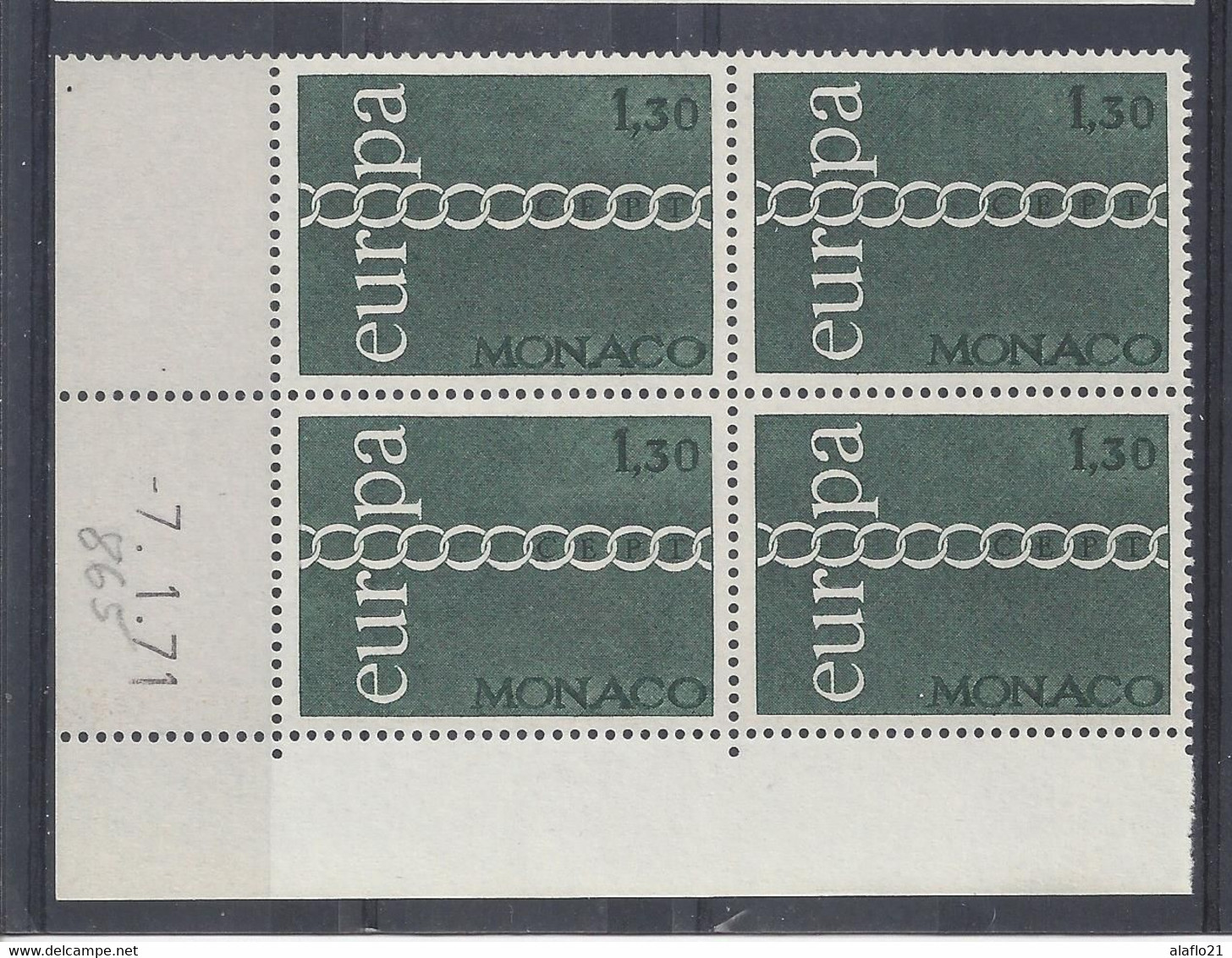 MONACO - N° 865 - EUROPA 1971 - Bloc De 4 COIN DATE - NEUF SANS CHARNIERE - 7/1/71 - Neufs