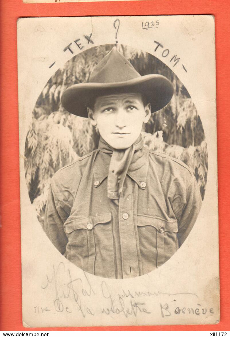 ZRN-28 Carte-photo TEX TOM En 1925, Eclaireur Pfadfinder. Circulé Sous Enveloppe - Scoutisme