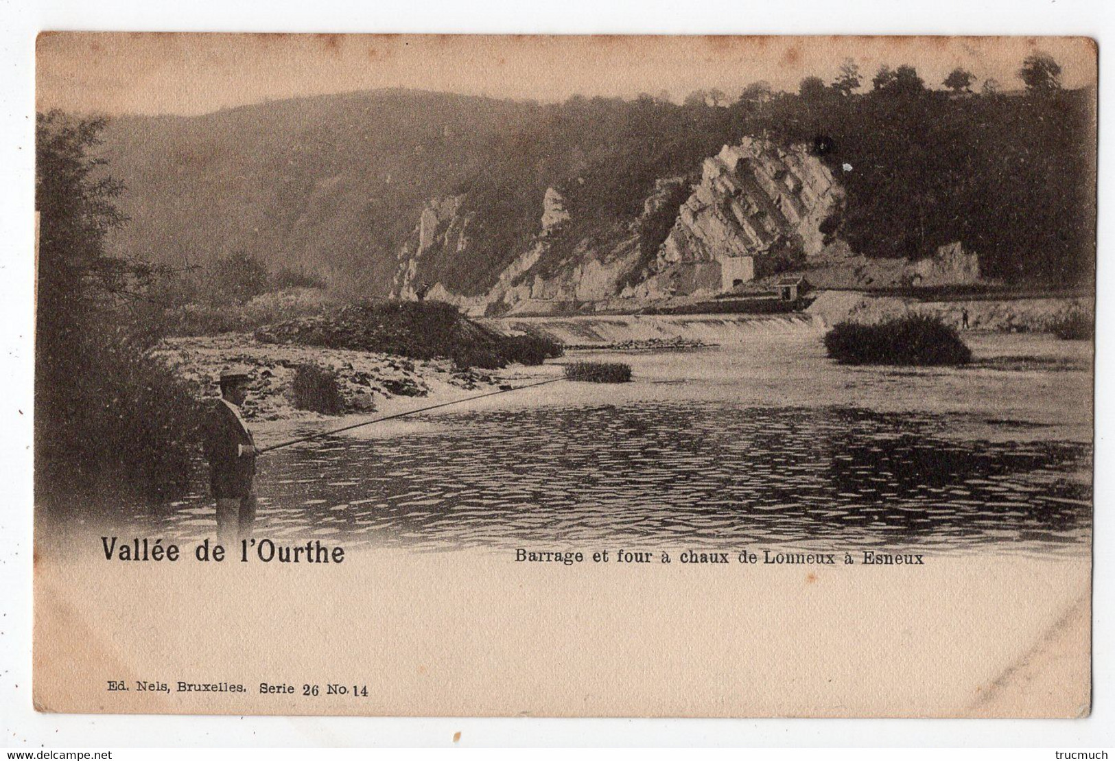 NELS Série 96 N°14 - Vallée De L'Ourthe - Barrage Et Four à Chaux De Lonneux à Esneux  *pêcheur à La Ligne* - Esneux