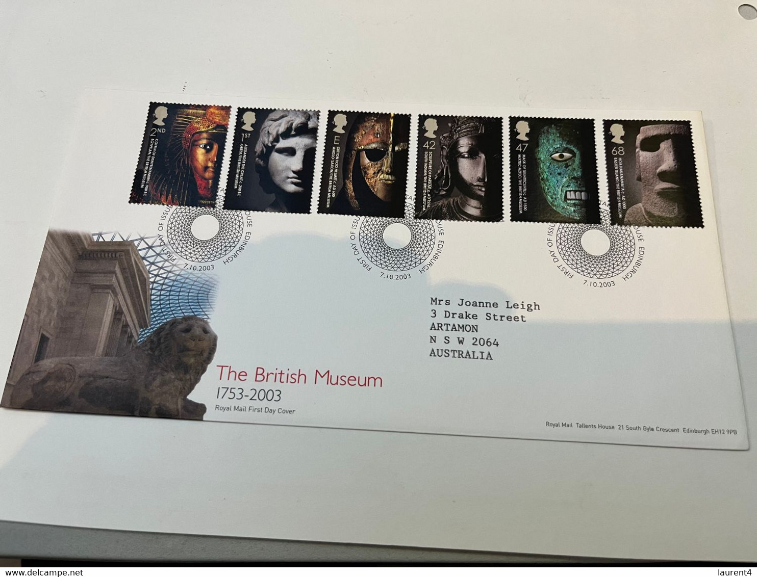 (1 J 19) United Kingdom - Great Britain - UK FDC 2003 - The Bristish Museum - 2001-10 Ediciones Decimales