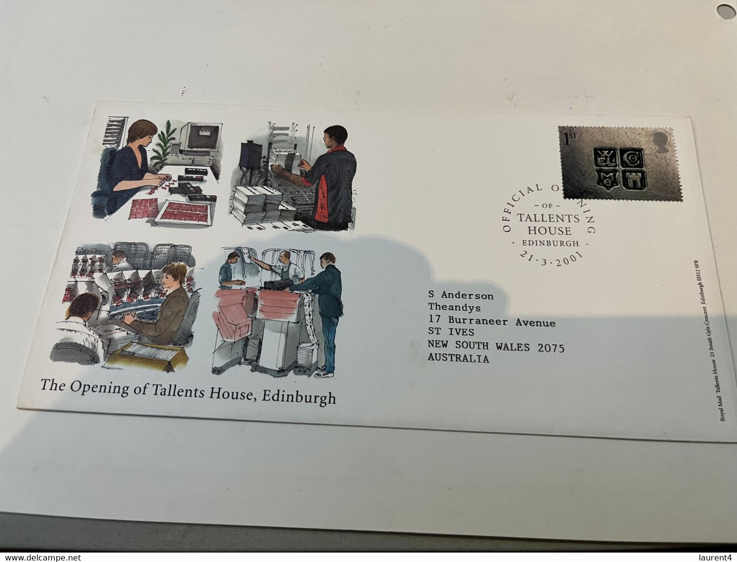 (1 J 19) United Kingdom - Great Britain - UK FDC 2001 - Opening Of Tallents Hose - 2001-2010. Decimale Uitgaven