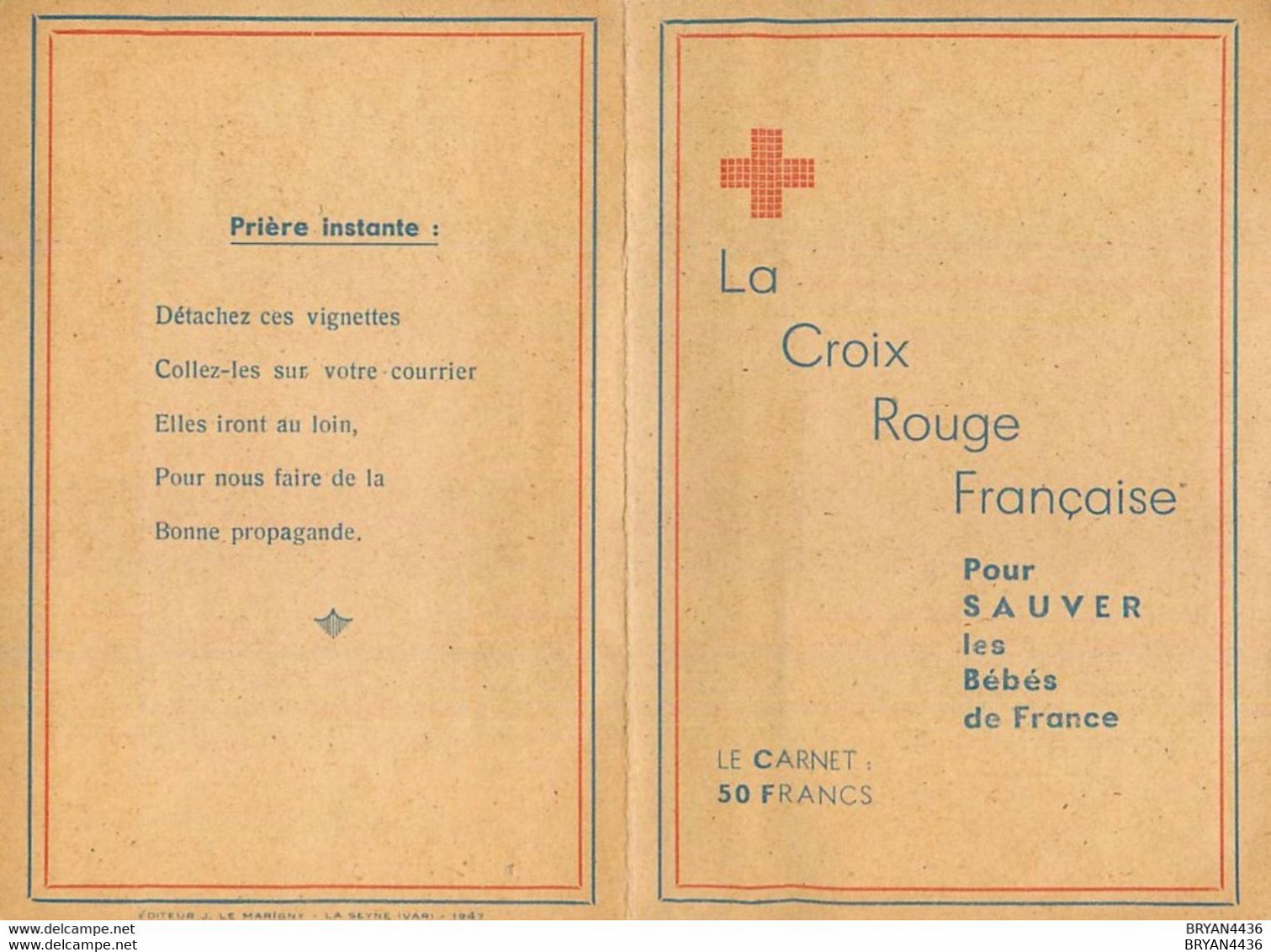 BLOC De  DIX TIMBRES - VIGNETTES  1947 - CROIX ROUGE - "POUR SAUVER Les BEBES De FRANCE " - PEU COURANT - TRES BON ETAT - Croix Rouge