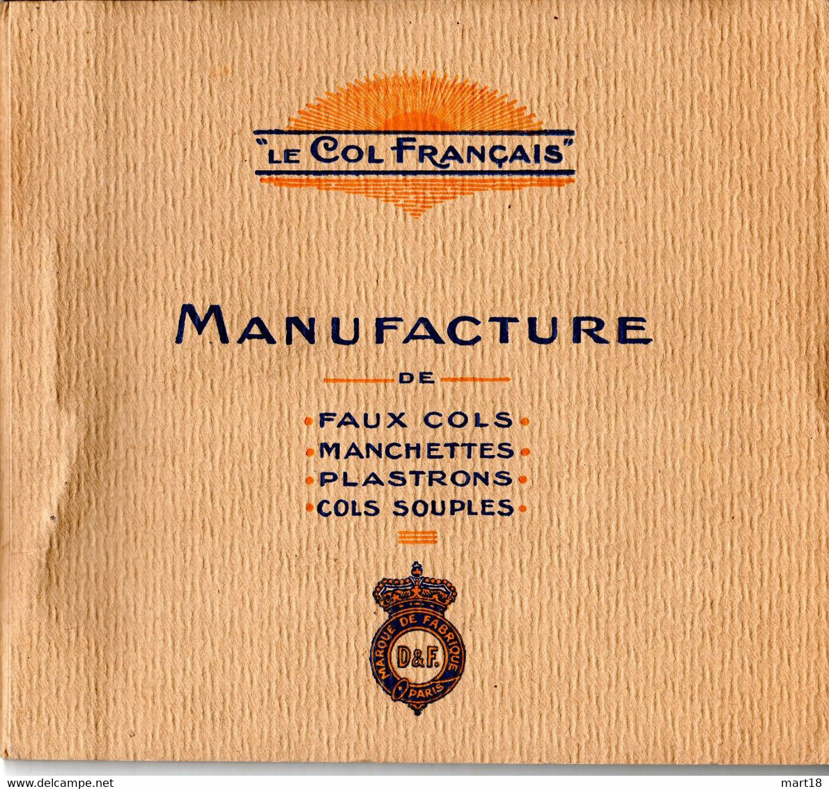 Catalogue " Le Col Français " Delaville & Frétigny - Faux-Cols, Manchettes, Cols - 1900-1940