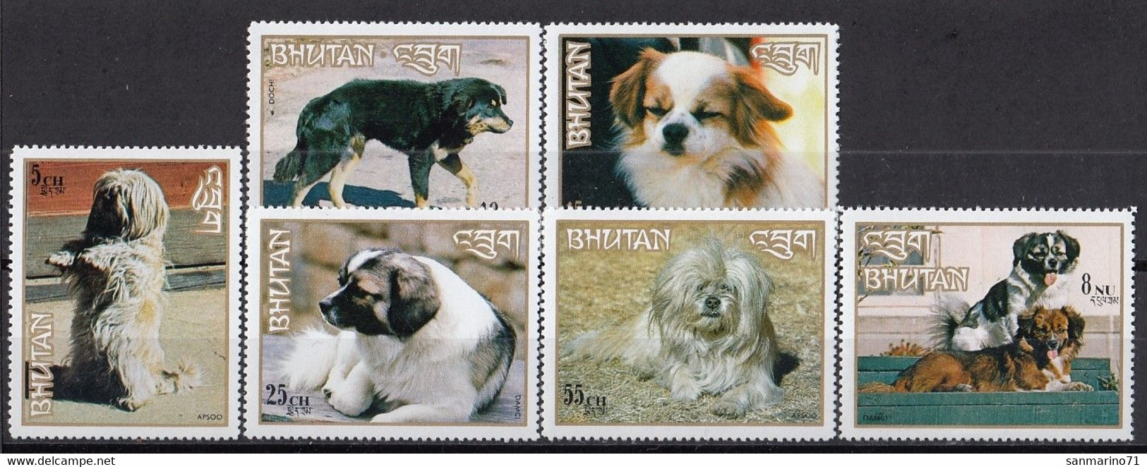 BHUTAN 530-535,unused,dogs - Cani