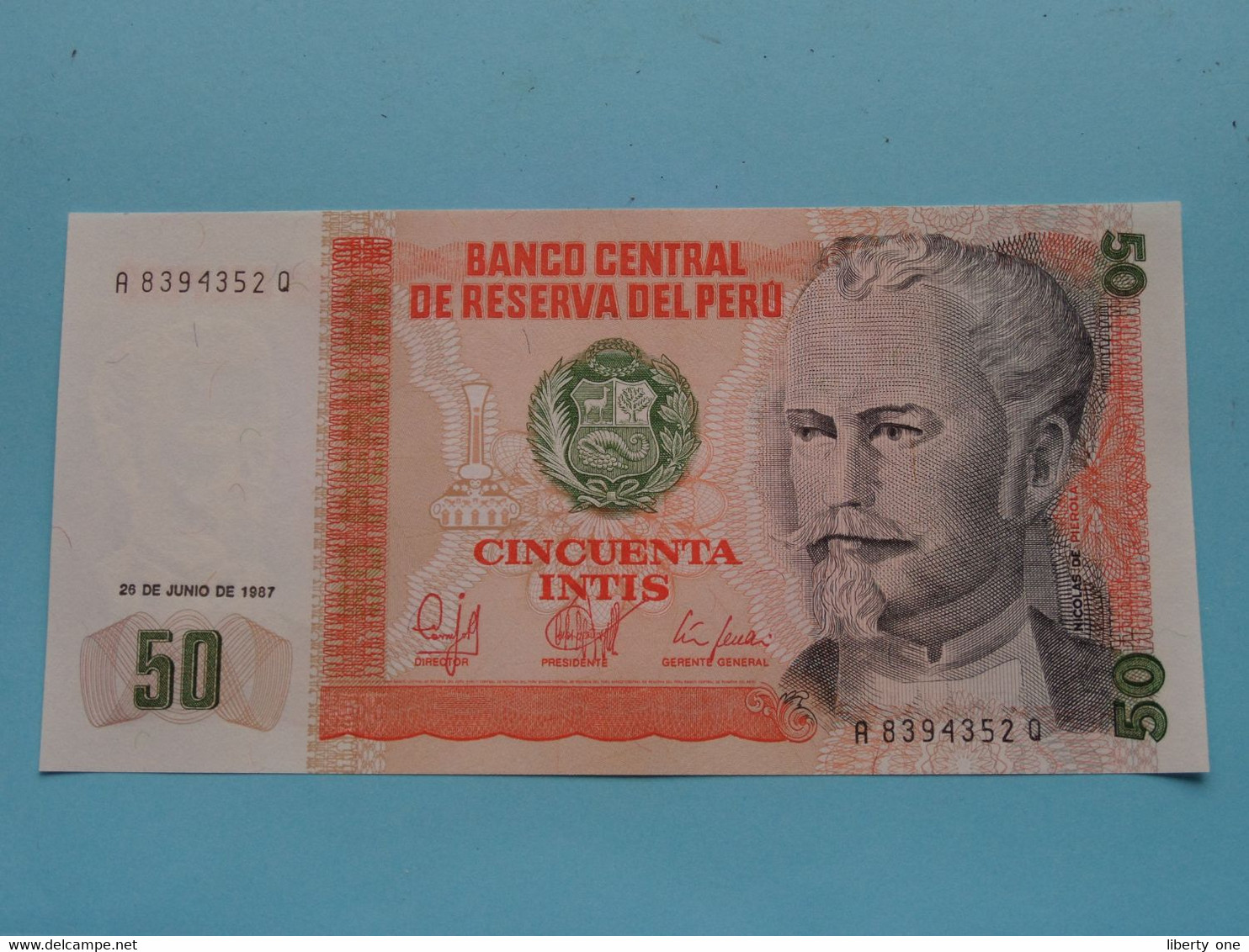 50 Intis ( Cincuenta ) 26 De Junio De 1987 ( PERU ) UNC ( For Grade, Please See Photo ) ! - Pérou