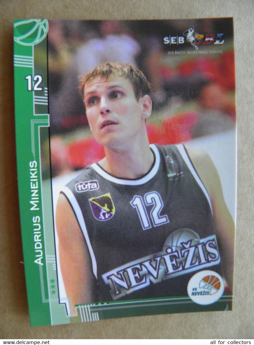 Basketball Card Lithuania Seb Bbl Baltic League Kedainiai Nevezis Team Player Mineikis - Andere & Zonder Classificatie