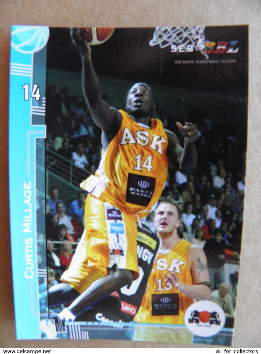 Basketball Card Latvia Seb Bbl Baltic League Ask Riga Team Player Millage - Autres & Non Classés