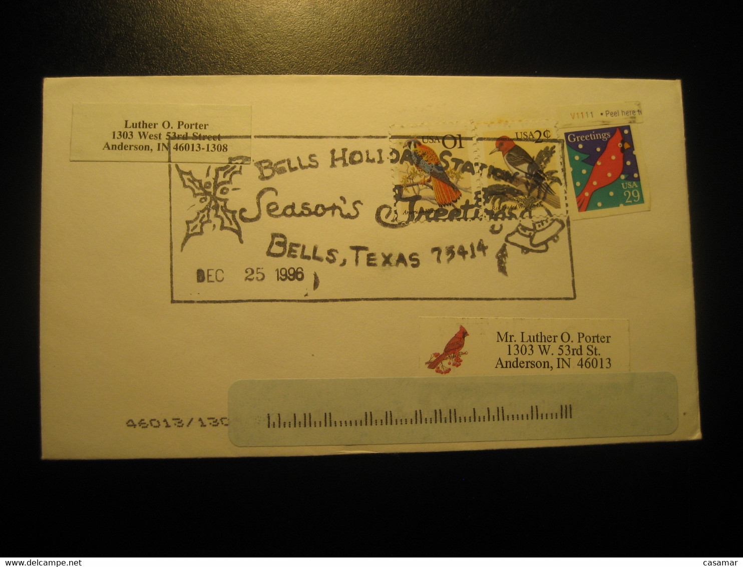 PUERTO RICO Poster Stamp Vignette TB On BELLS Texas 1996 Cancel Cover USA + 2 Other Label Tuberculose - Puerto Rico