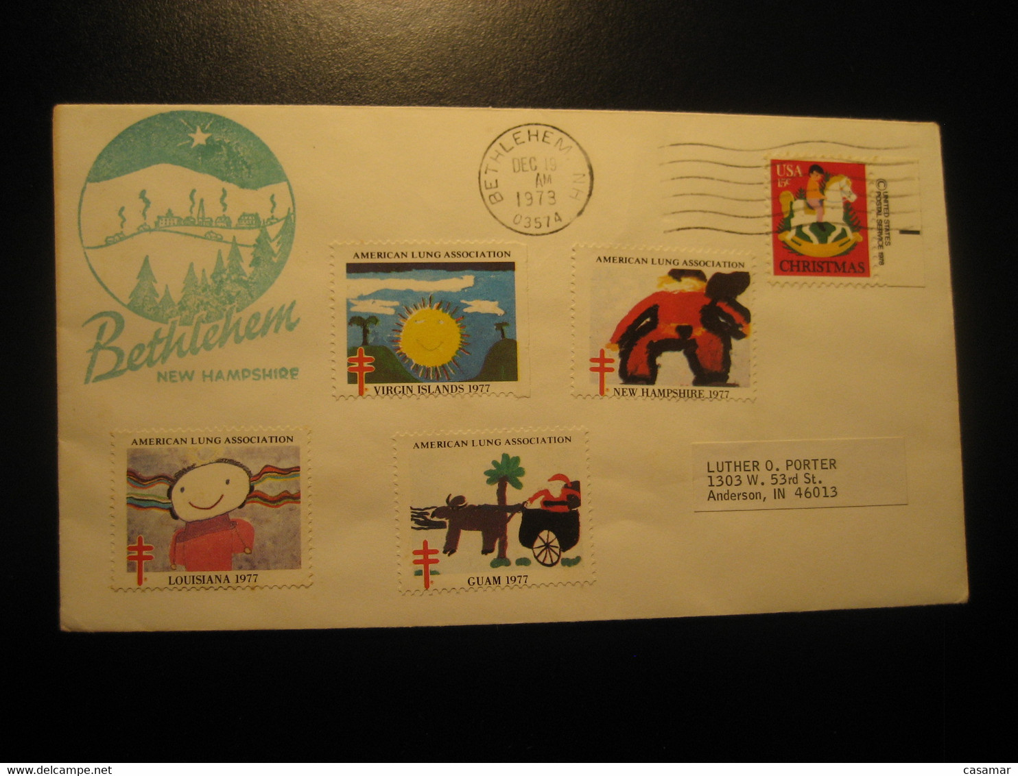 VIRGIN ISLANDS 1977 Poster Stamp TB Vignette BETHLEHEM 1978 Cancel Cover USA + 3 Other Label Tuberculose - Sonstige & Ohne Zuordnung