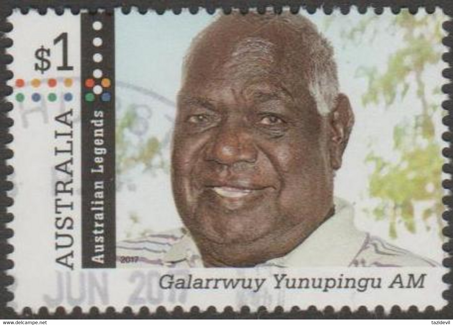 AUSTRALIA - USED 2017 $1.00 Legends - Aboriginal Leaders - Galarrwuy Yunupingu AM - Used Stamps