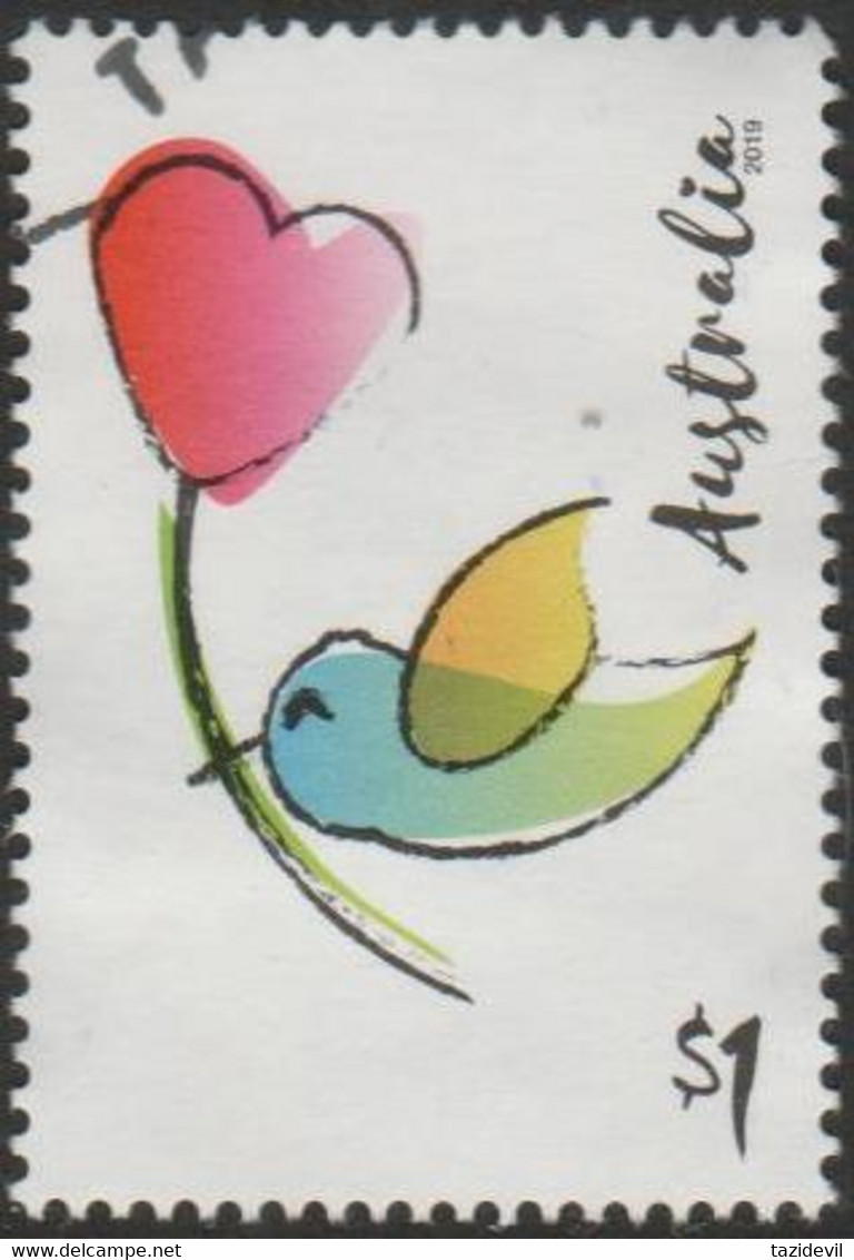 AUSTRALIA - USED 2019 $1.00 Moments To Treasure - Heart And Bird - Used Stamps