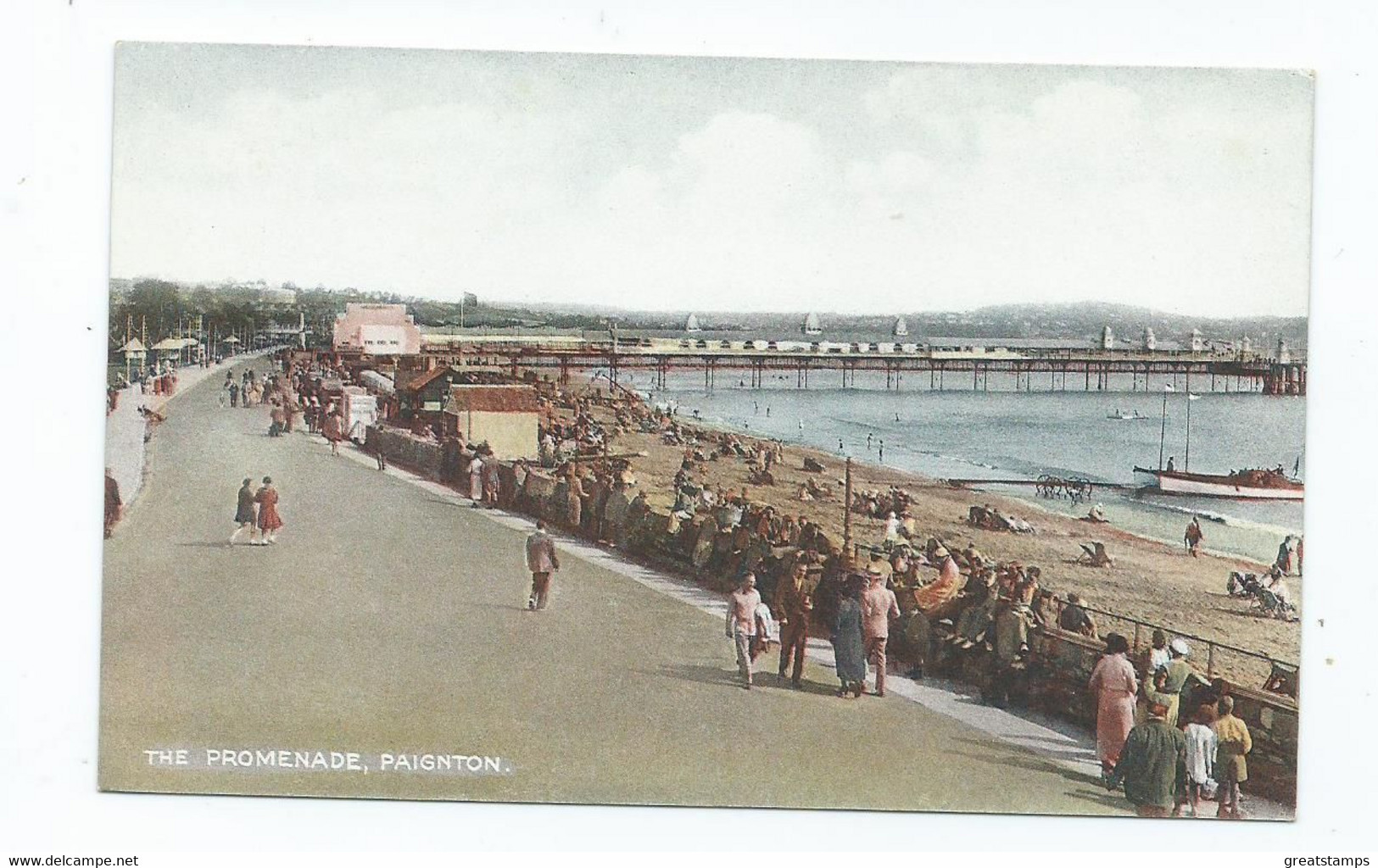 Postcard  Devon Paignton The Promenade Shows Pier  Unused - Paignton