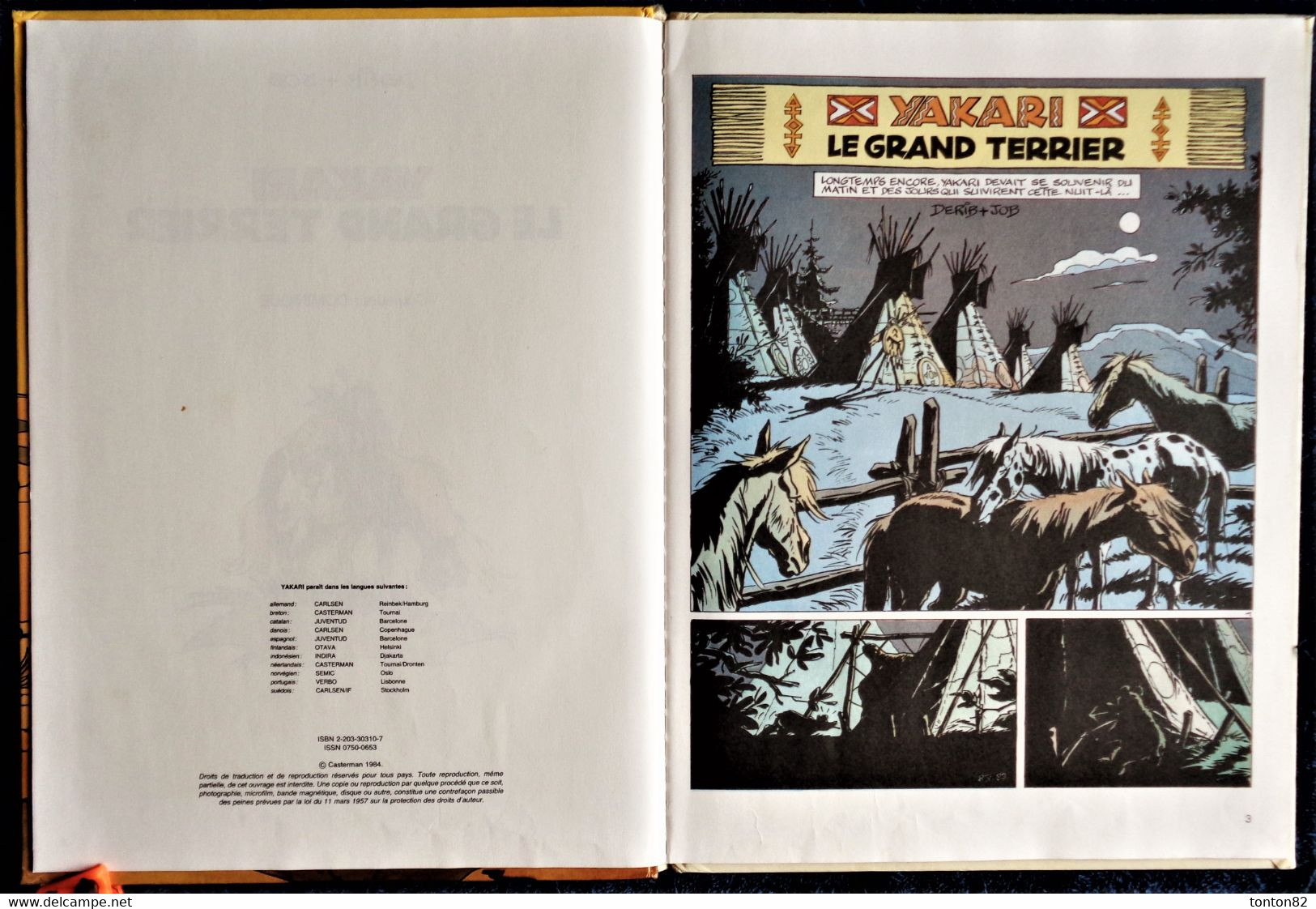 Derib + Job - YAKARI N° 10 - Le Grand Terrier - Casterman - (  E.O. 1984  ) . - Yakari