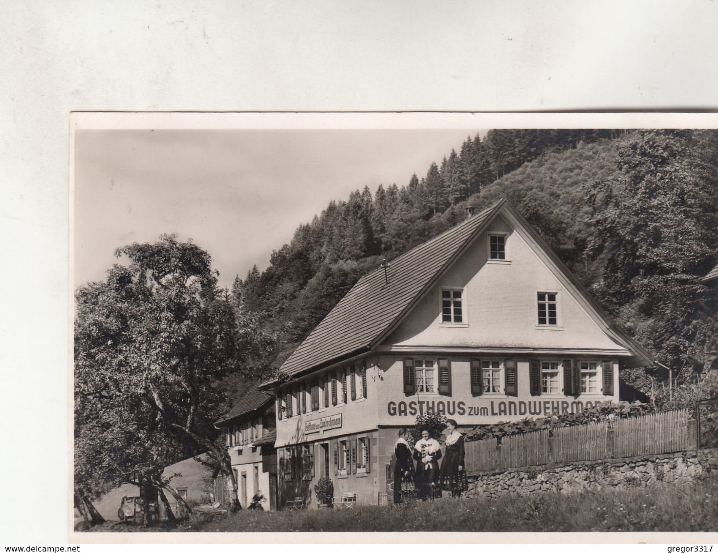 B6046) SCHAPBACH / Schwarzwald - Gasthof LANDWEHRMANN Mit 3 Frauen In Tracht U. AUTO - Tolle DETAIL AK 1957 - Bad Rippoldsau - Schapbach