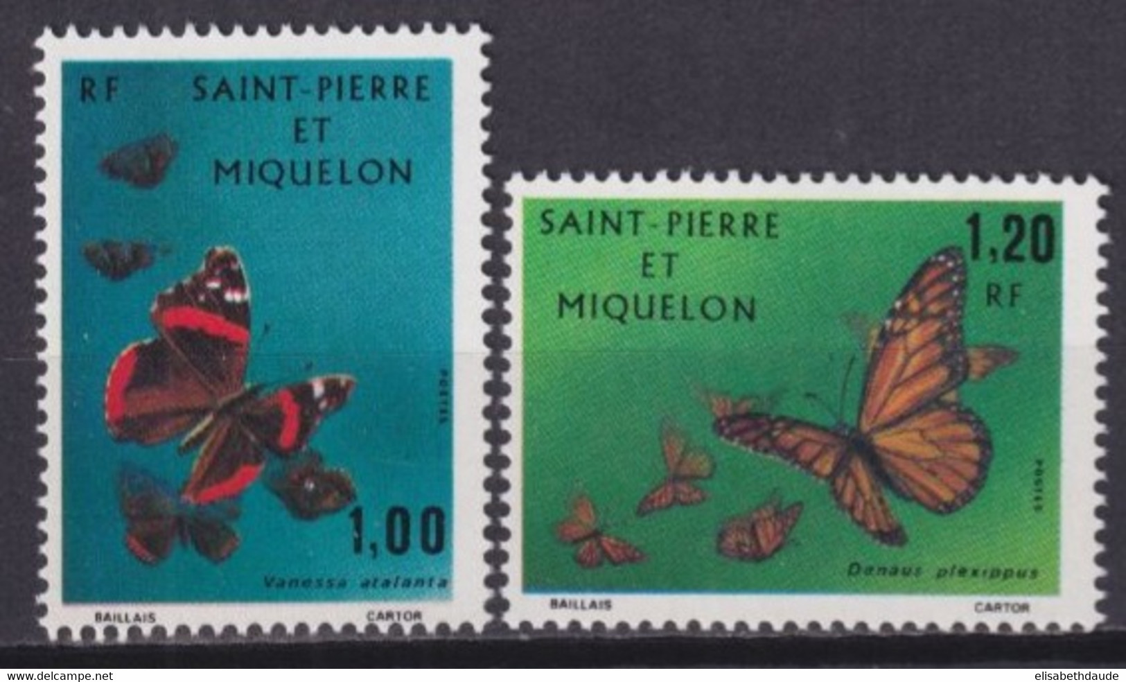SPM - 1975 - PAPILLONS - SERIE COMPLETE YVERT N°441/442 **  MNH - - Unused Stamps