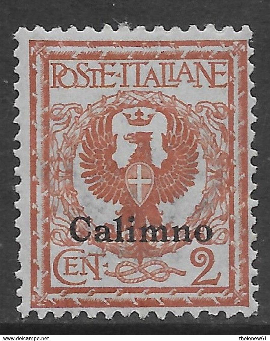 Italia Italy 1912 Colonie Egeo Calino Floreale C2 Sa N.1 Nuovo MH * - Aegean (Calino)