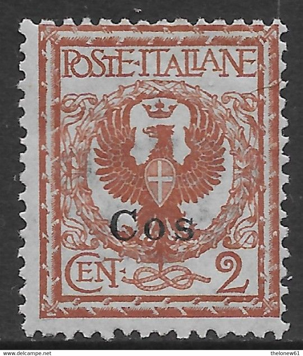 Italia Italy 1912 Colonie Egeo Coo Floreale C2 Sa N.1 Nuovo MH * - Ägäis (Coo)