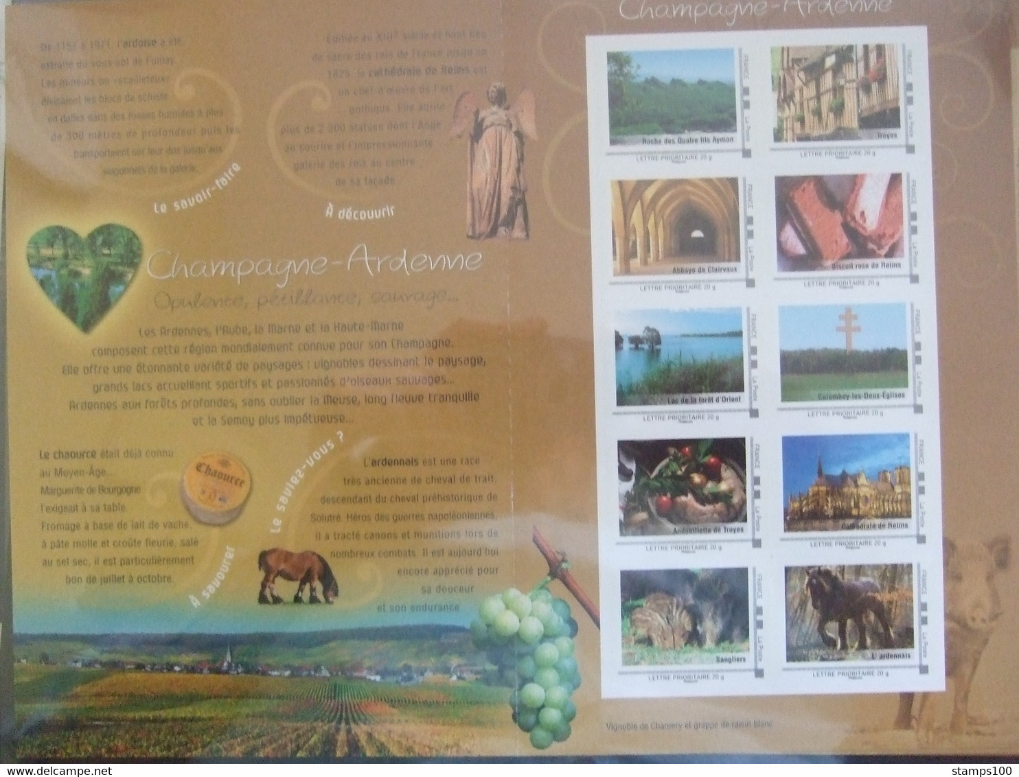 FRANCE Collector 2009 Champagne - Ardenne  (with Ititneraire Timbre)  MNH**. (PPZ3-890)2009 - Collectors