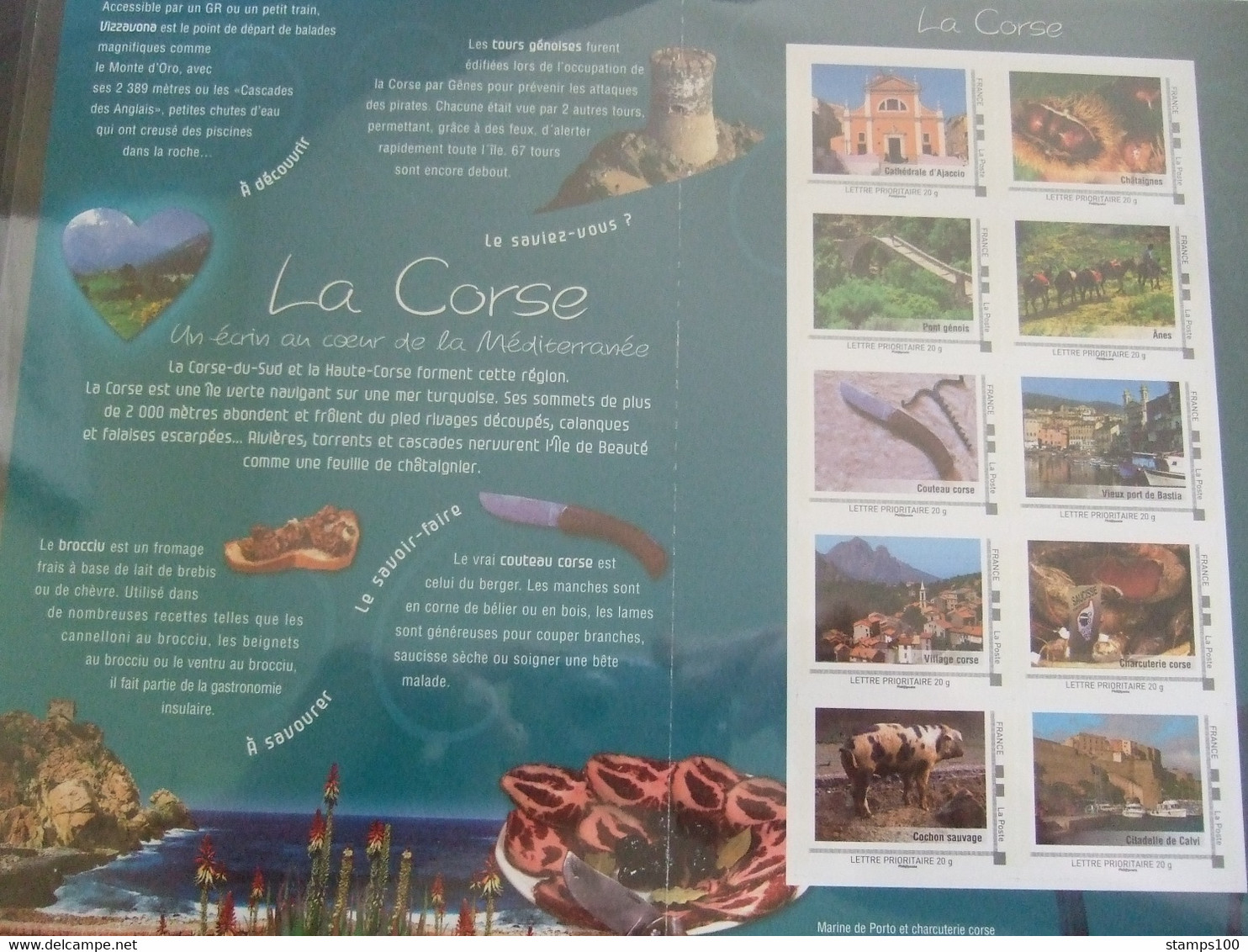 FRANCE Collector 2009 La Corse (with Ititneraire Timbre)  MNH**. (PPZ3-890)2009 - Collectors
