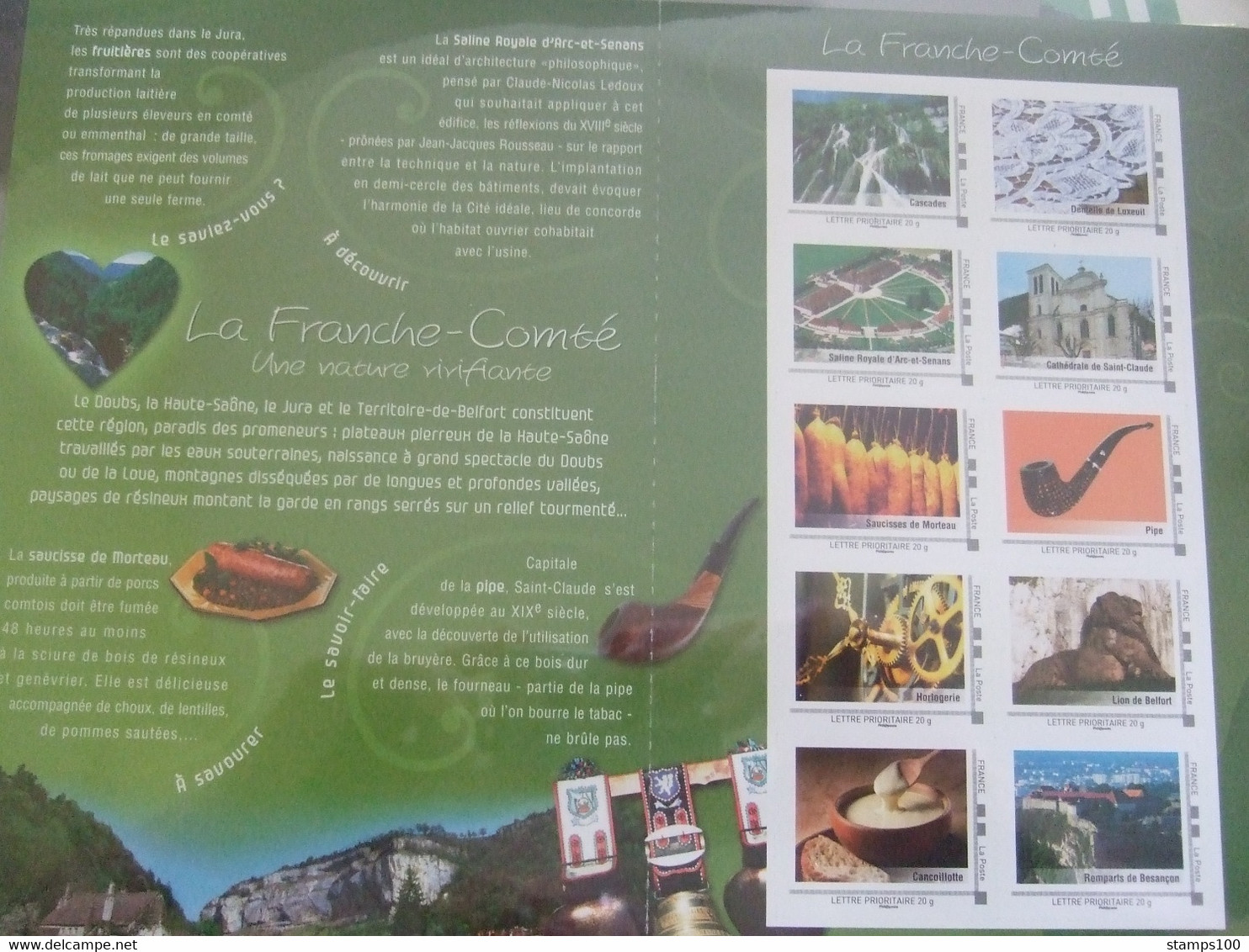 FRANCE Collector 2009 La Franche Comte (with Ititneraire Timbre)  MNH**. (PPZ3-890) - Collectors