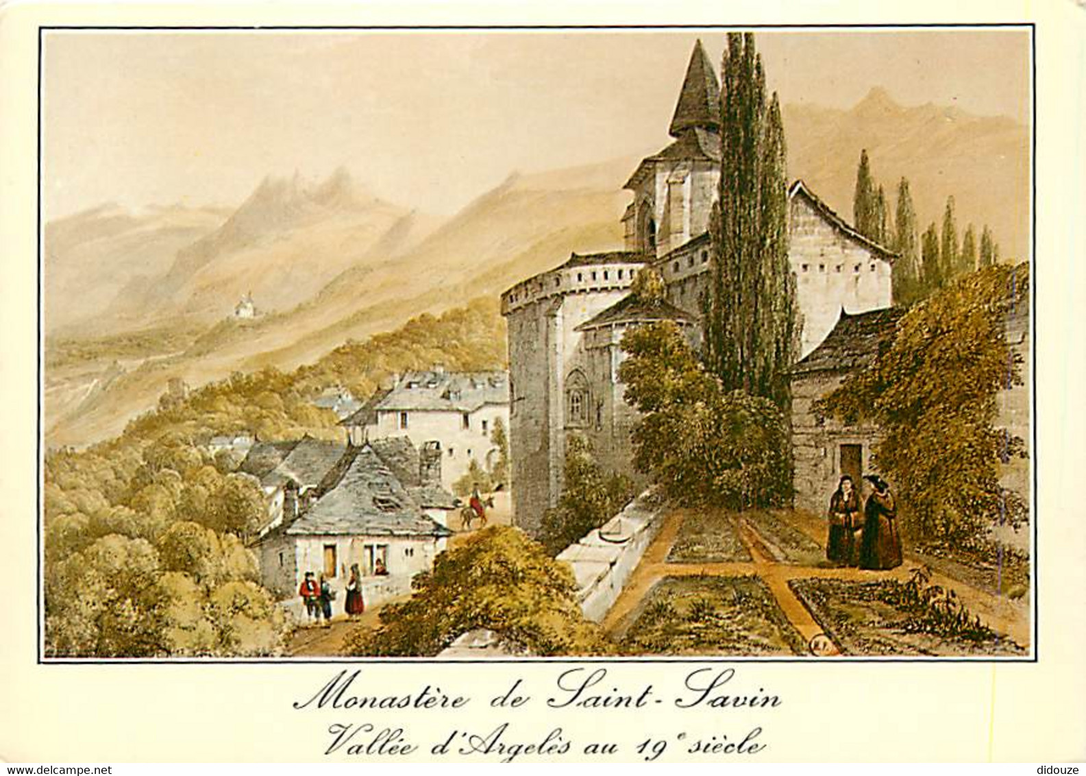 65 - Saint Savin - Le Monastère De St-Savin - Vallée D'Argelès - D'après Une Gravure D'époque - Gravure Lithographie Anc - Other & Unclassified