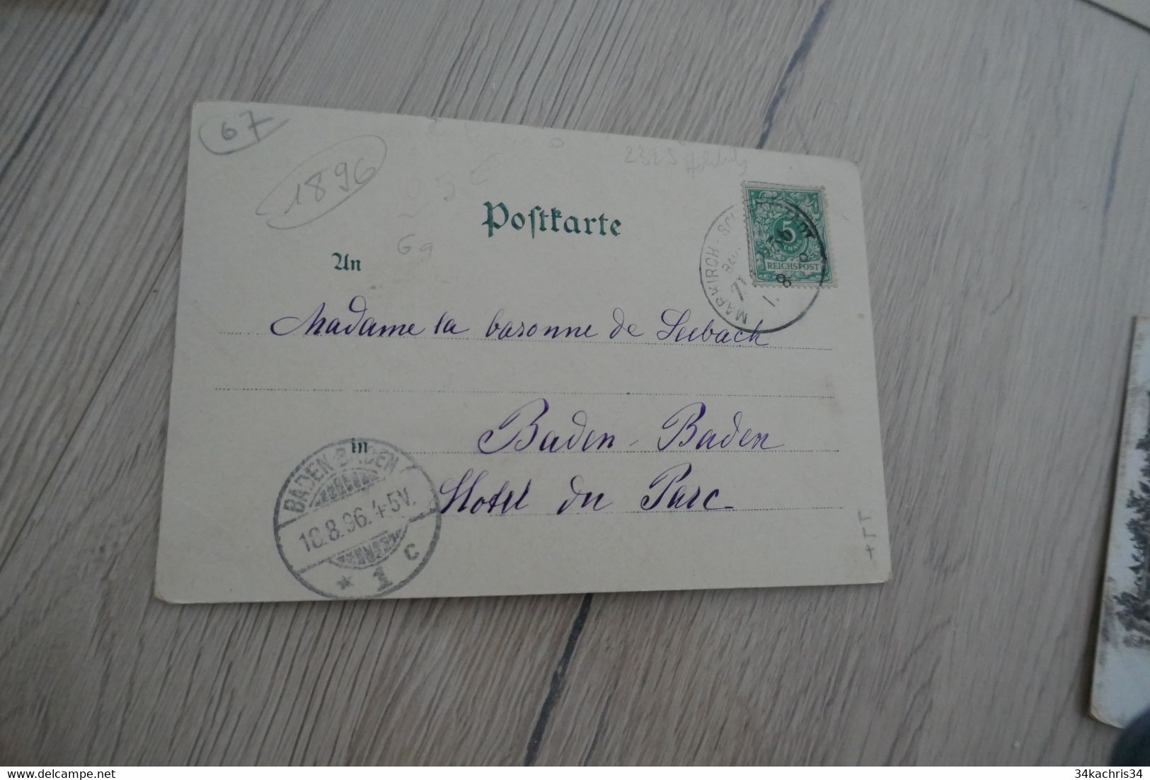 CPA 88 Vosges Chatenois Hôtel Et Bains Minéraux Bi Lingue En Allemand 1896 Litho Cachet Au Dos - Chatenois