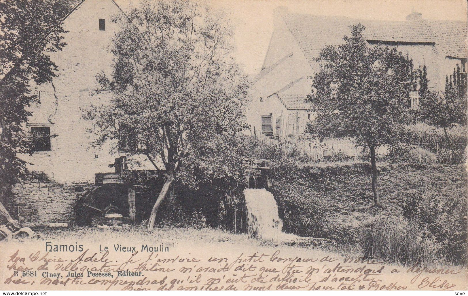 HAMOIS Le Vieux Moulin Carte Postée En 1905 - Hamois