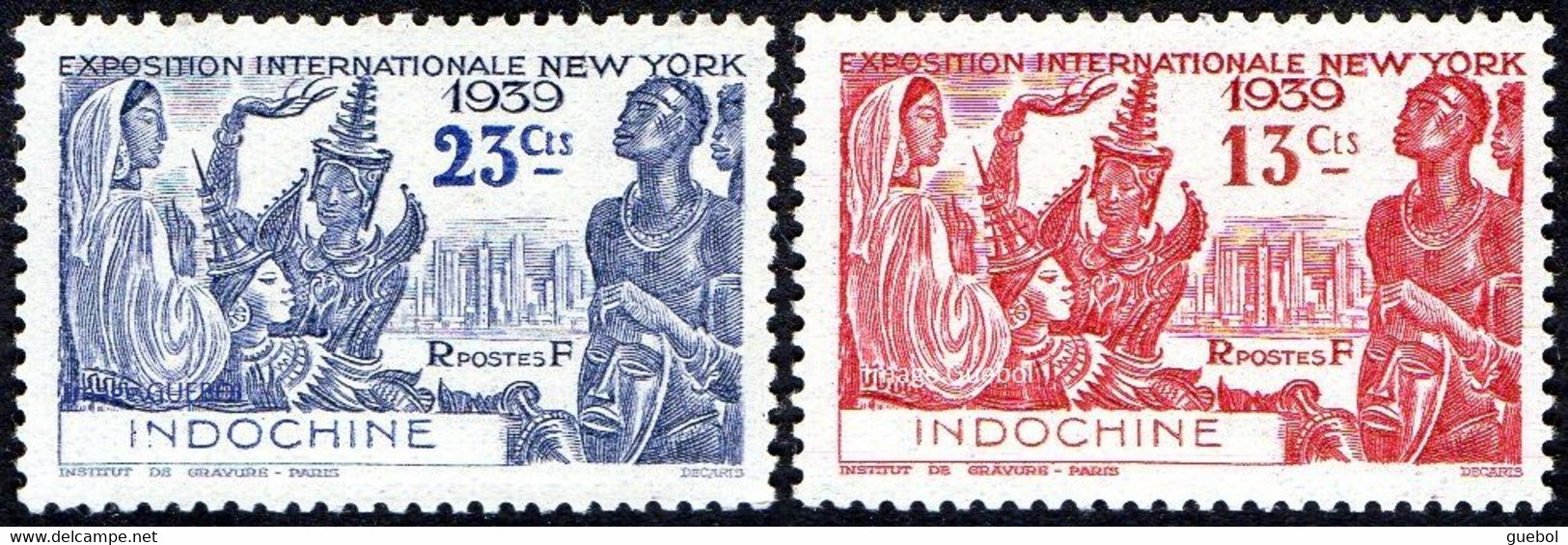 Détail De La Série Exposition Internationale De New York ** Indochine N° 203 Et 204 - 1939 Exposition Internationale De New-York
