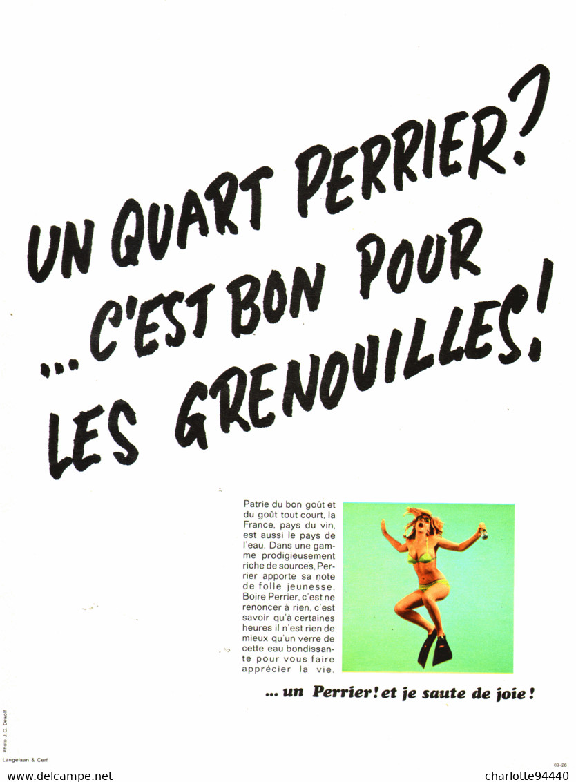 PUB  " PERRIER  "    1969  ( 52 ) - Perrier