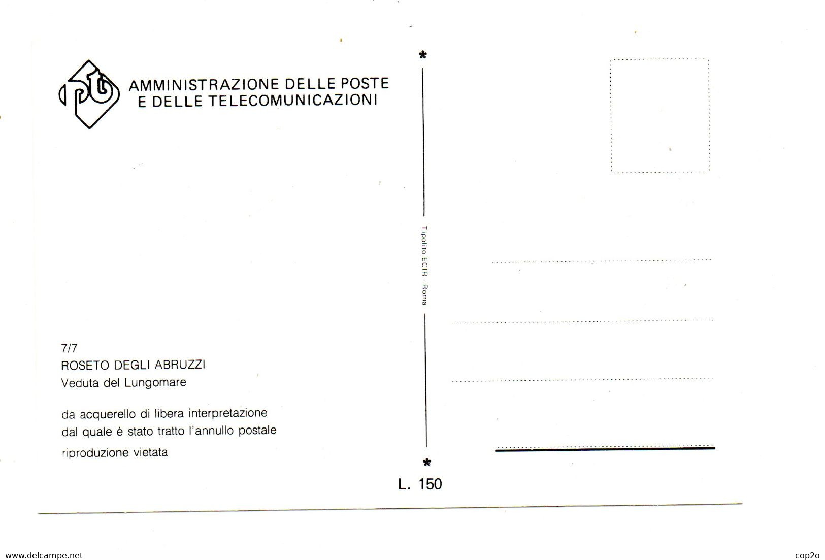 2-1-1986 Cartolina Di Roseto Degli Abruzzi - 1981-90: Storia Postale