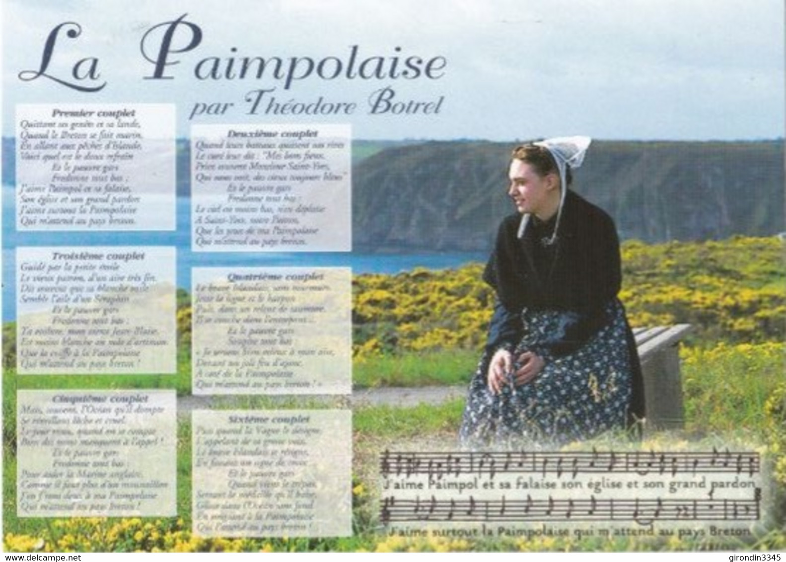 BRETAGNE Chanson " LA PAIMPOLAISE" BOTREL - Musique