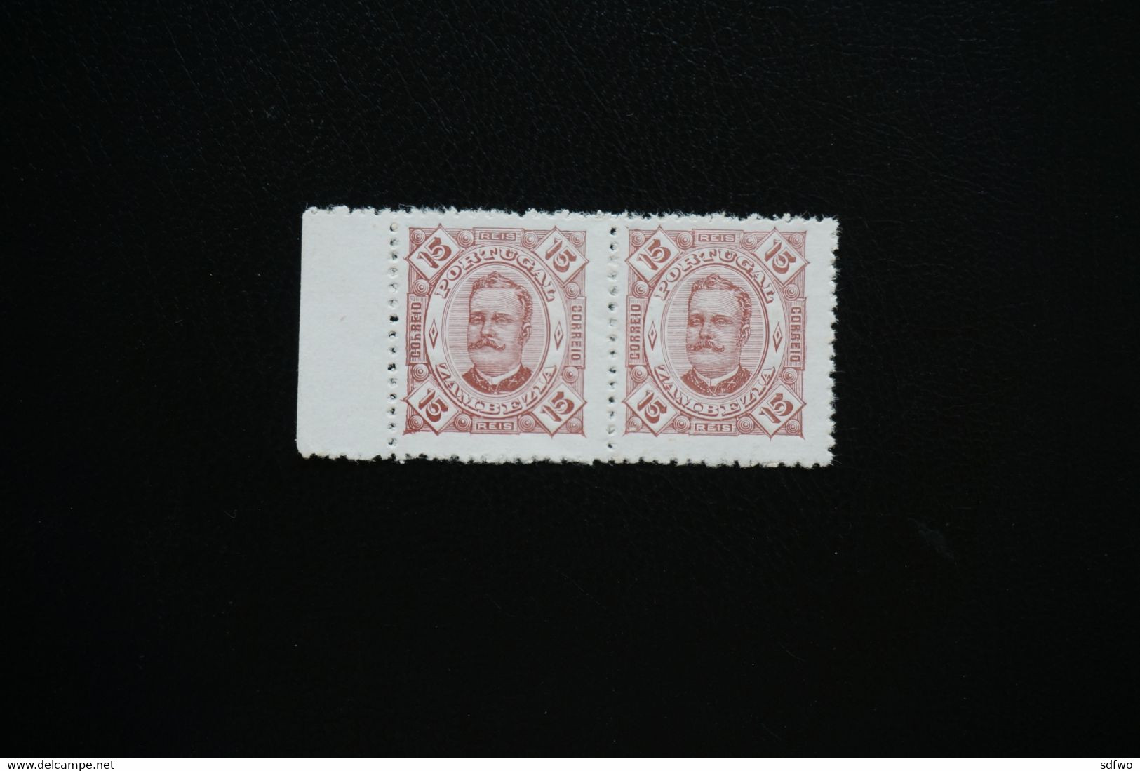 (T4) Zambezia - 1893 D. Carlos 15 R In Pair - Af. 04 (No Gum) - Zambezia