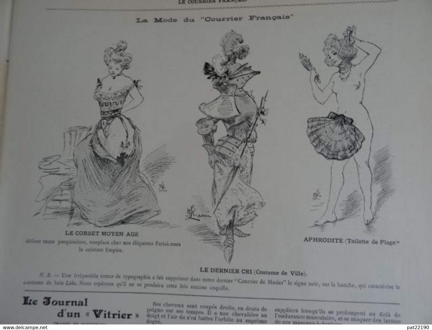 Revue le courrier Français 1899 Fort Chabrol menu mariage artiste Willette Montmartre Lami Auguste Baudoin Déroulède