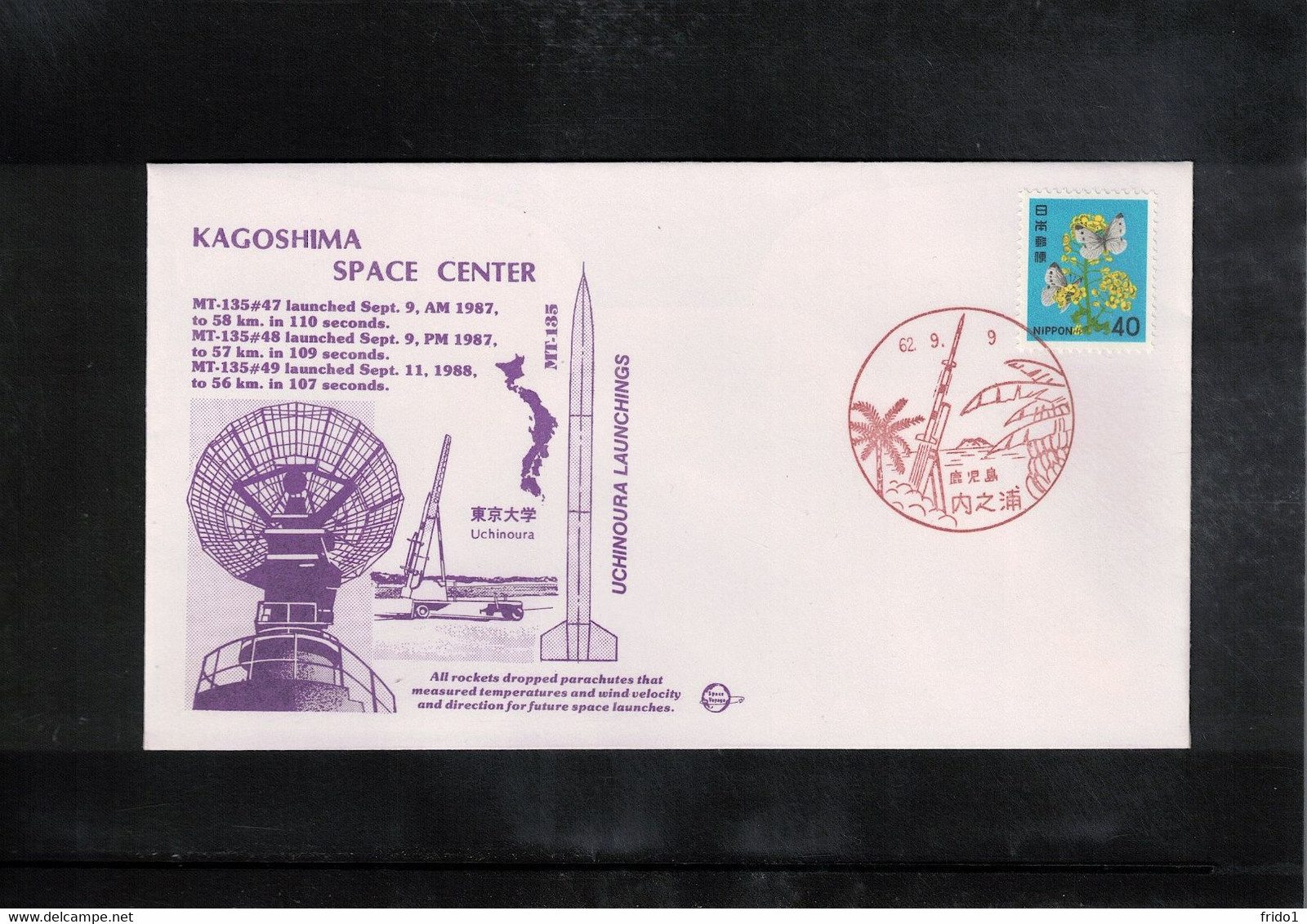 Japan 1987 Space / Raumfahrt Kagoshima Space Center - Launching Of Rockets MT-135#47,48,49 Interesting Cover - Asie