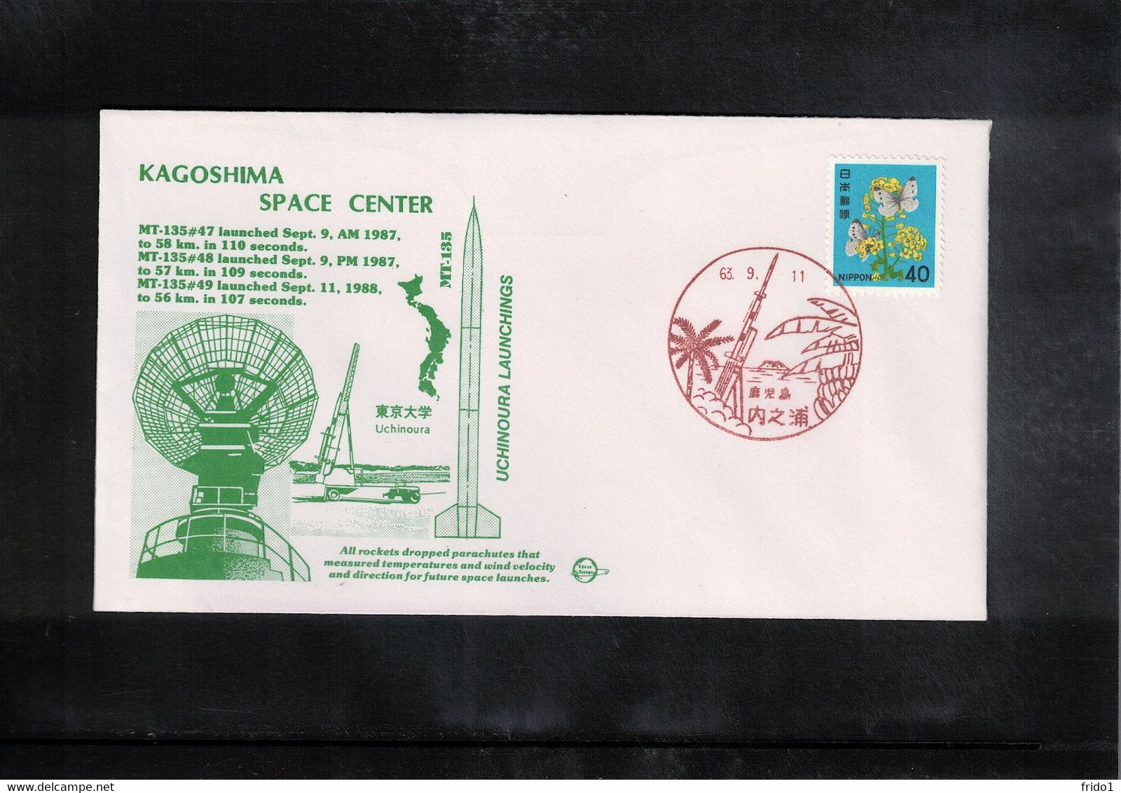 Japan 1987 Space / Raumfahrt Kagoshima Space Center - Launching Of Rockets MT-135#47,48,49 Interesting Cover - Azië