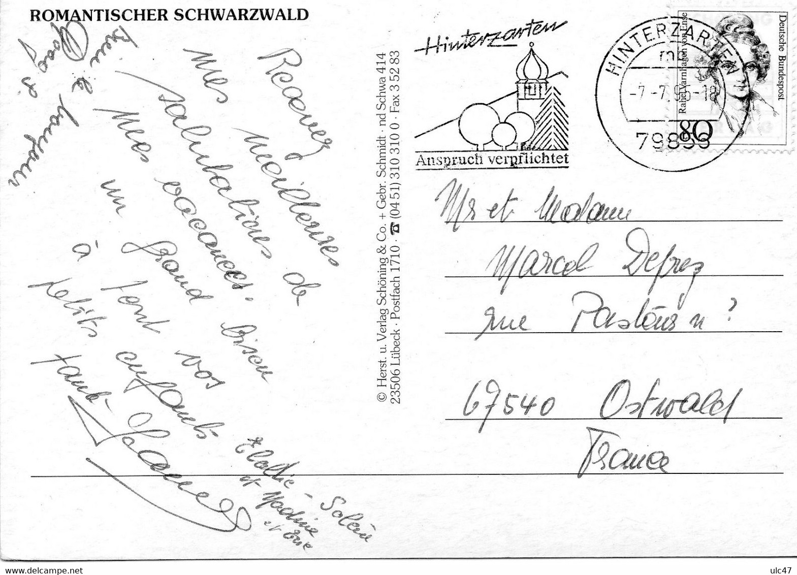 - ROMANTISCHER SCHWARZWALD - Scan Verso - - Gutach (Schwarzwaldbahn)