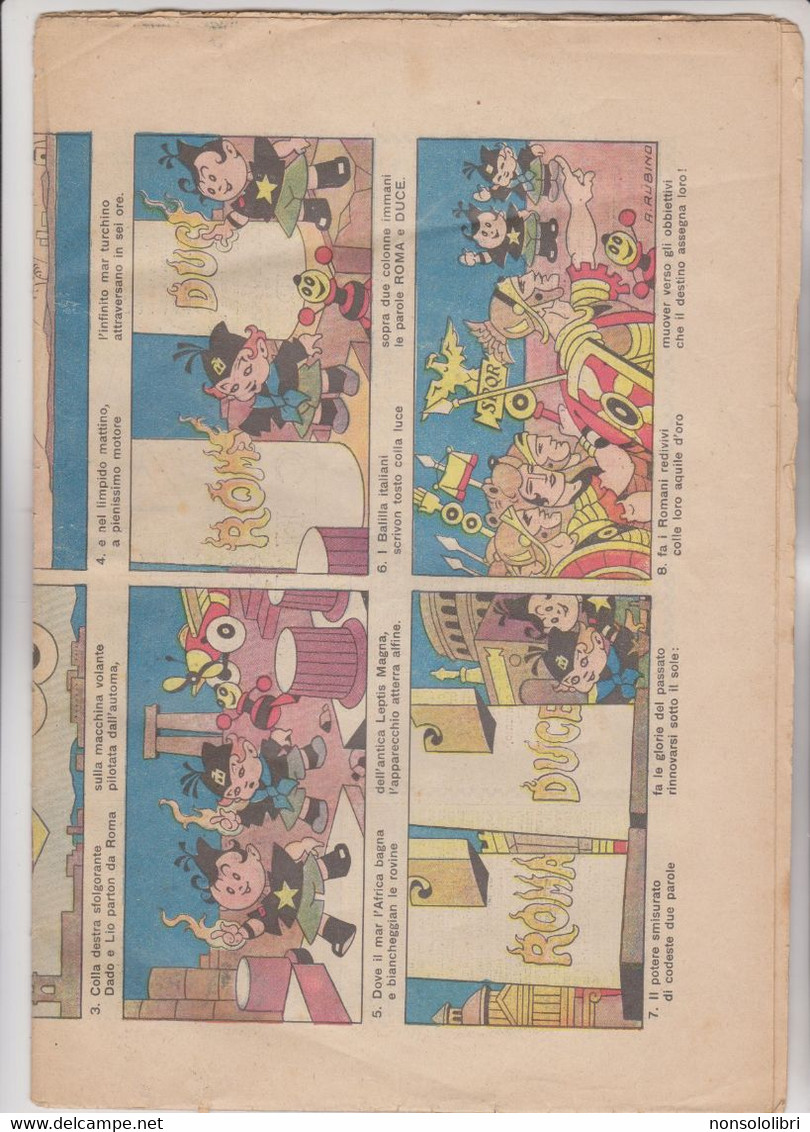 CORRIERE DEI PICCOLI  1934,  ILLUSTRATO  DA  ANTONIO  RUBINO . PIEGATO E PICCOLO STRAPPO - Corriere Dei Piccoli