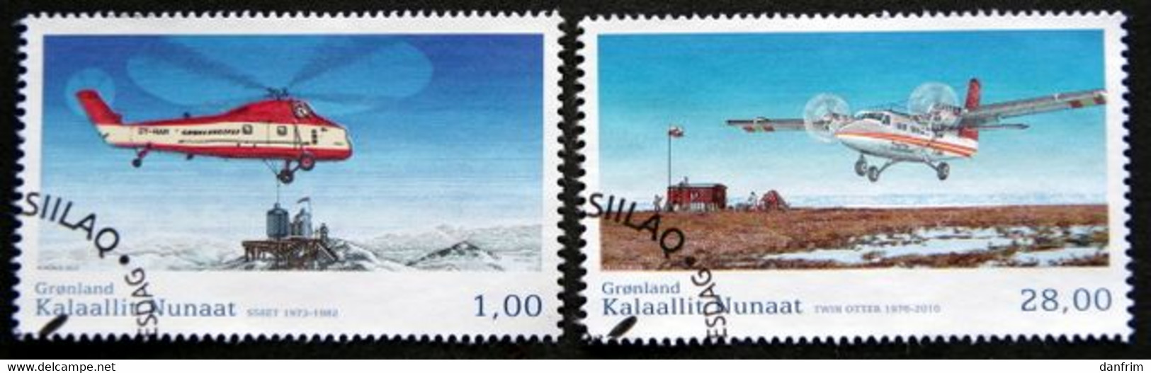 Greenland 2013  Greenland Civil Aviation History  Minr.650-51   (lot G 2559 ) - Usati