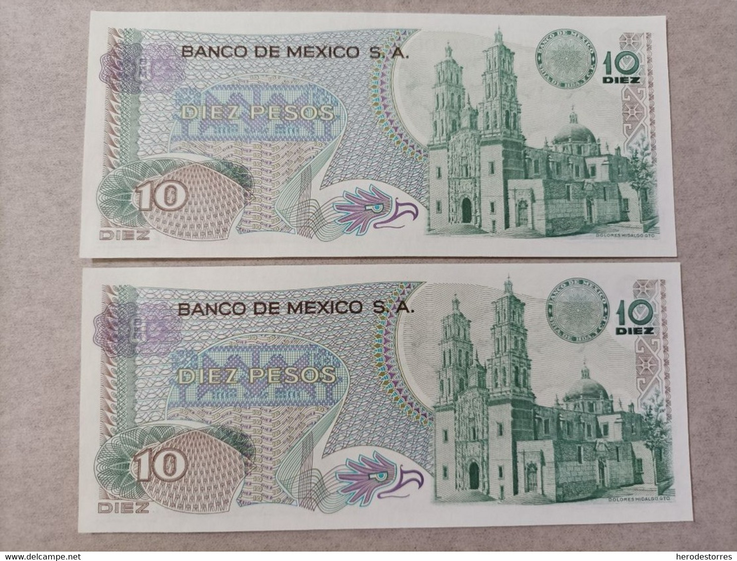 Pareja Correlativa De México De 10 Pesos, Año 1977, UNC - Mexico