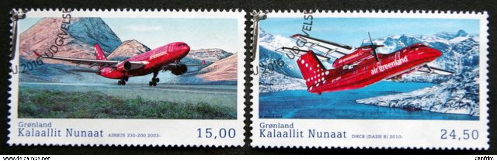 GREENLAND 2016  Greenland Civil Aviation History Minr.726-27   ( Lot G 2564 ) - Gebraucht