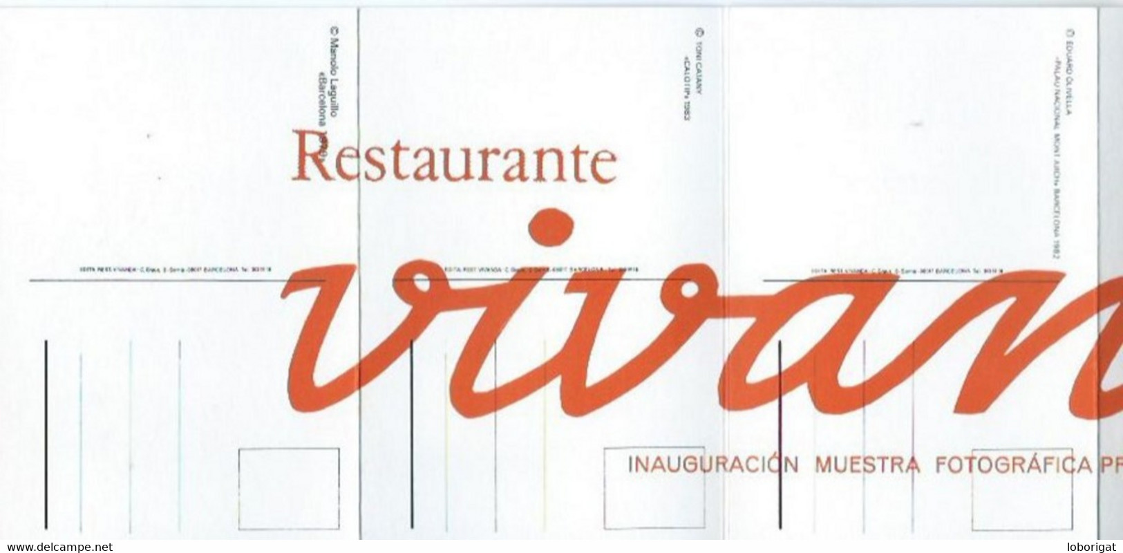 INVITACION INAUGURACION DEL RESTAURANTE " VIVANDA ".- BARCELONA - Inauguraciones