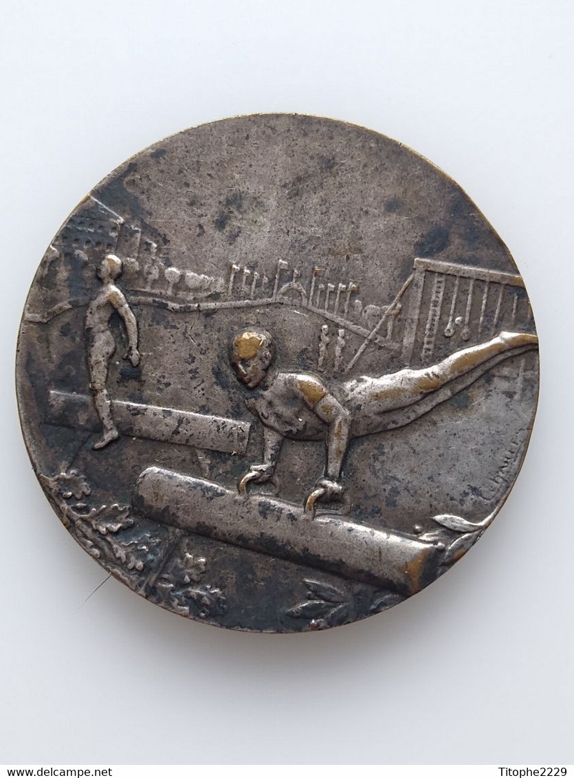 Valenciennes :Médaille En Bronze Argenté Nominative Au 20/07/1930 Graveur C. Charl - Gymnastique