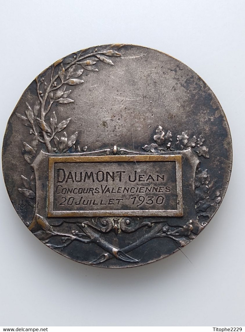 Valenciennes :Médaille En Bronze Argenté Nominative Au 20/07/1930 Graveur C. Charl - Gimnasia