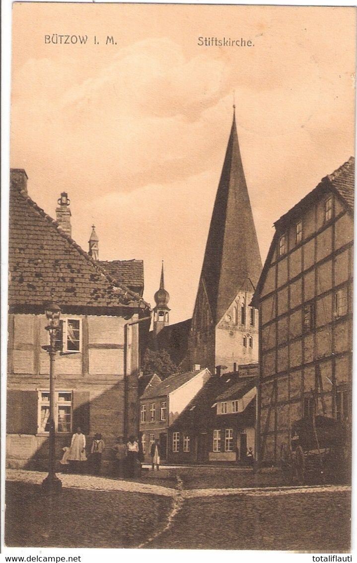 BÜTZOW Mecklenburg Stiftskirche Belebt Gelaufen 4.3.1912 TOP-Erhaltung - Buetzow