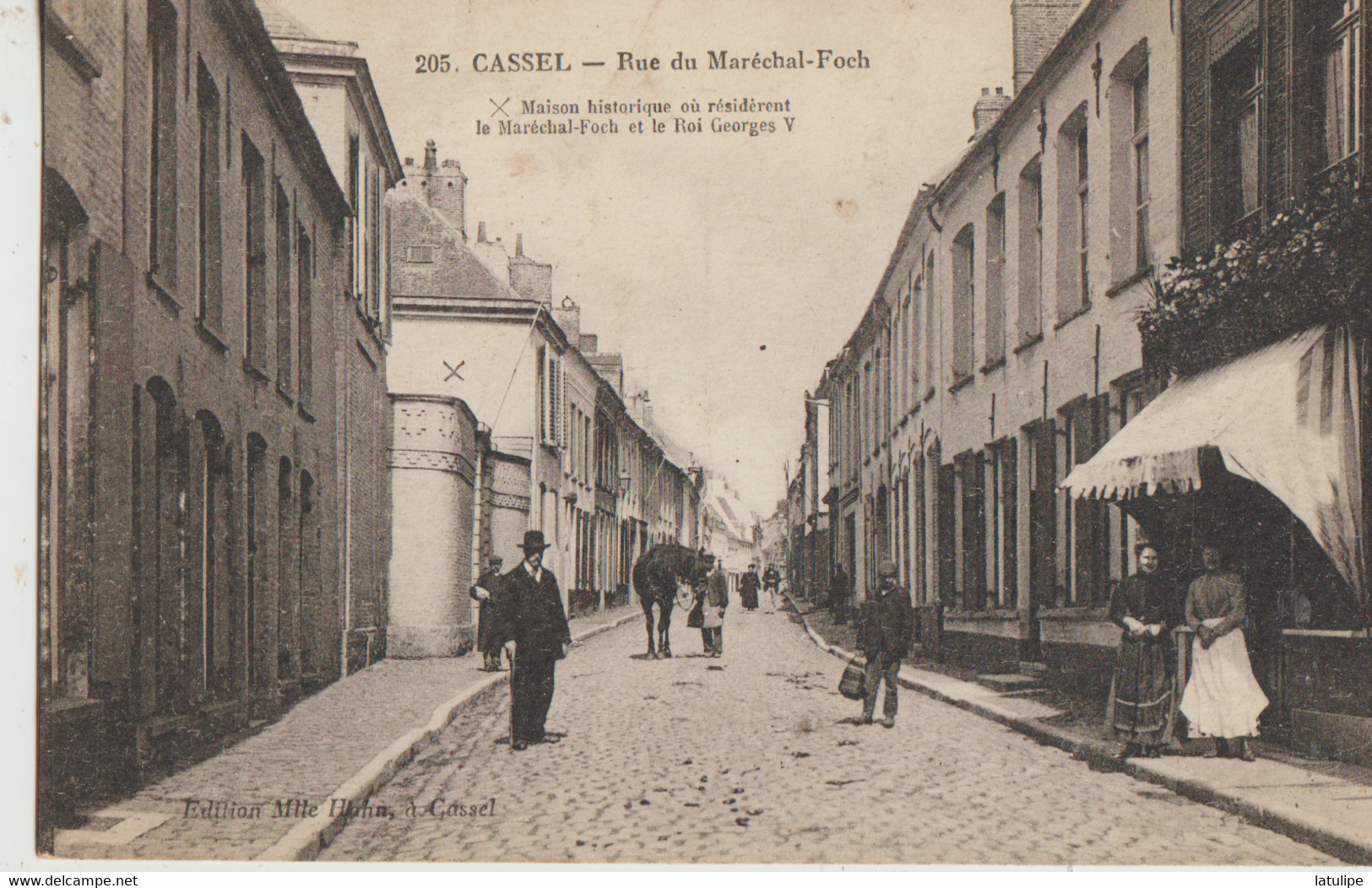 Cassel  59  La Rue  Du Marechal-Foch -Maison Historique Du Resident Et Rue Bien Animée Epicerie - Cassel