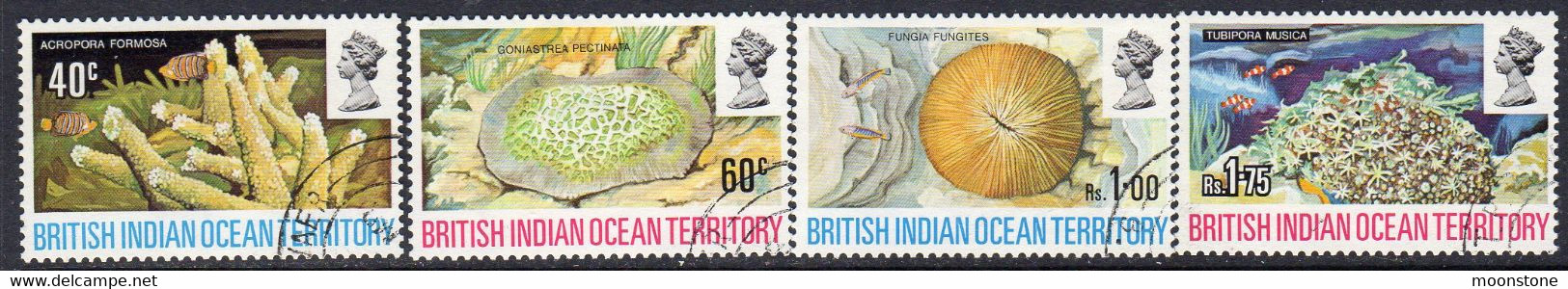 British Indian Ocean Territory BIOT 1972 Corals Set Of 4, Used, SG 41/4 (A) - Territorio Britannico Dell'Oceano Indiano
