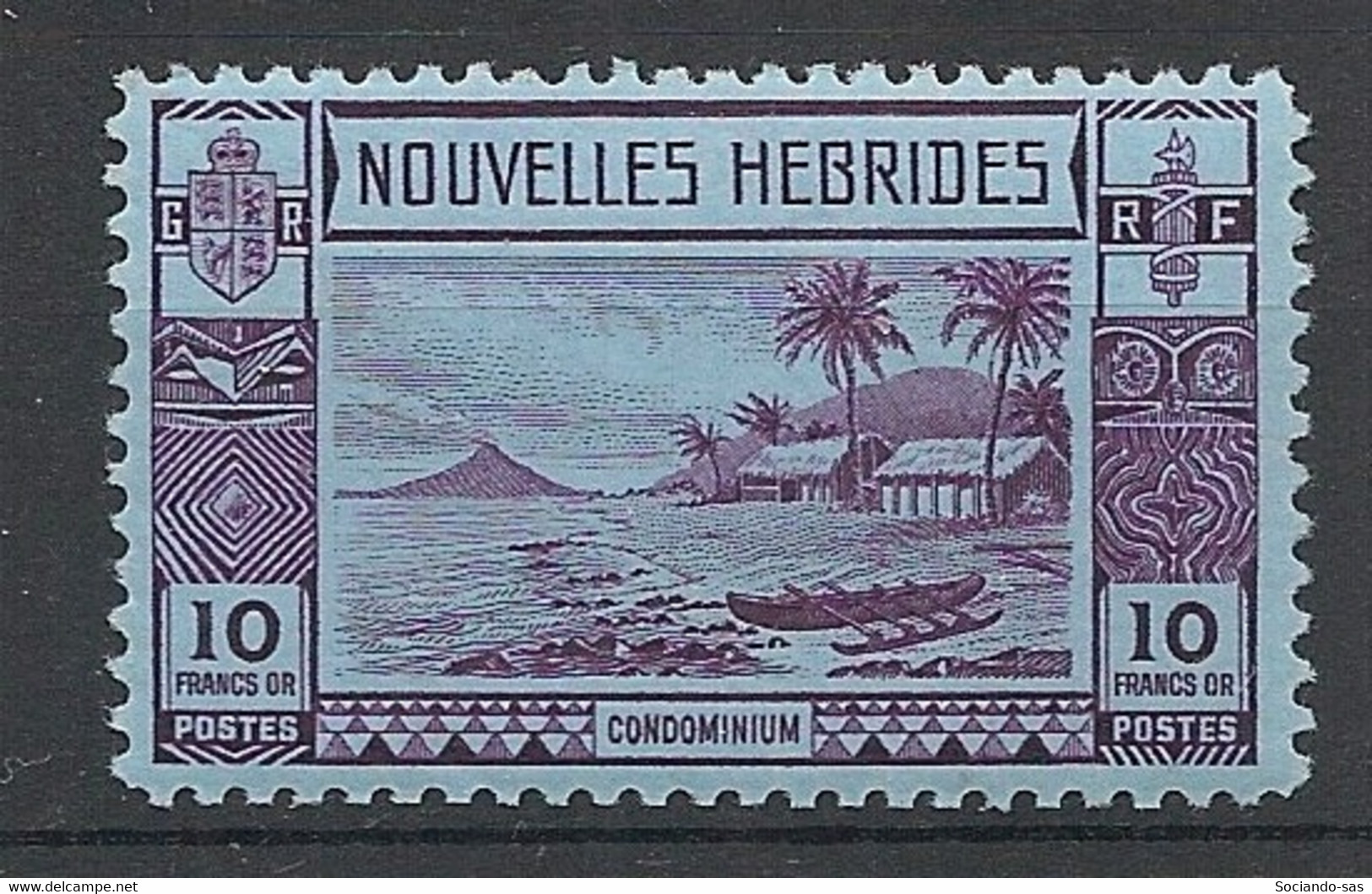 NOUVELLES HEBRIDES - 1938 - N°Yv. 111 - 10f Violet Sur Azuré - Neuf Luxe ** / MNH / Postfrisch - Neufs