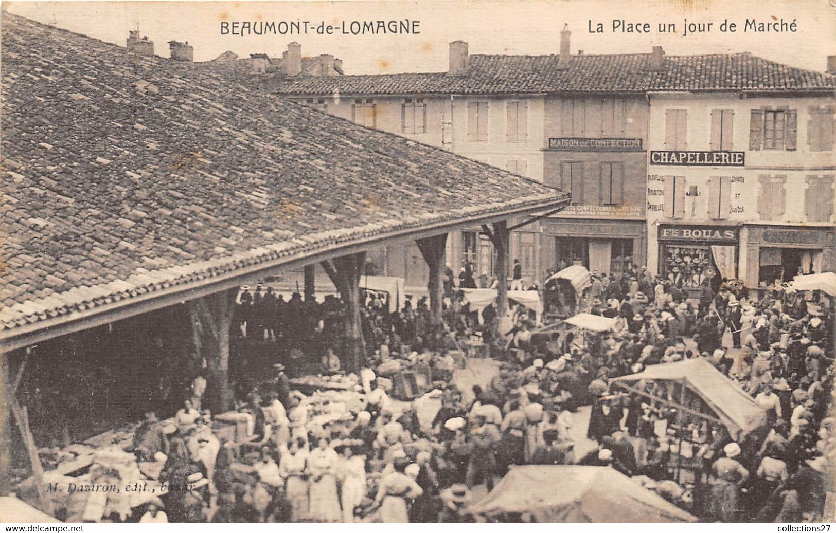 82-BEAUMONT-DE-LOMAGNE- LA PLACE UN JOUR DE MARCHE - Beaumont De Lomagne