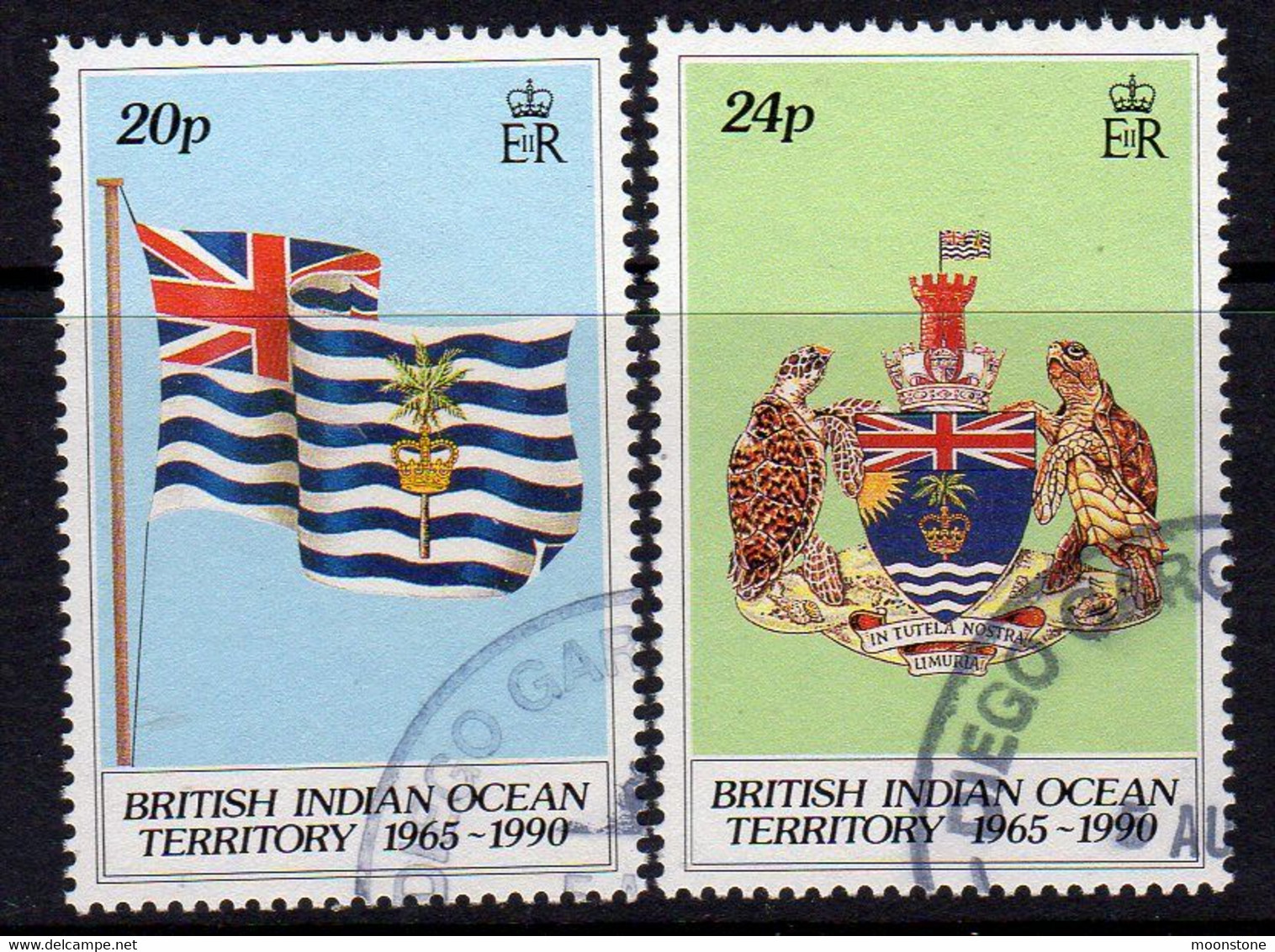 British Indian Ocean Territory BIOT 1990 25th Anniversary Of Territory Set Of 2, Used, SG 108/9 (A) - Territorio Británico Del Océano Índico