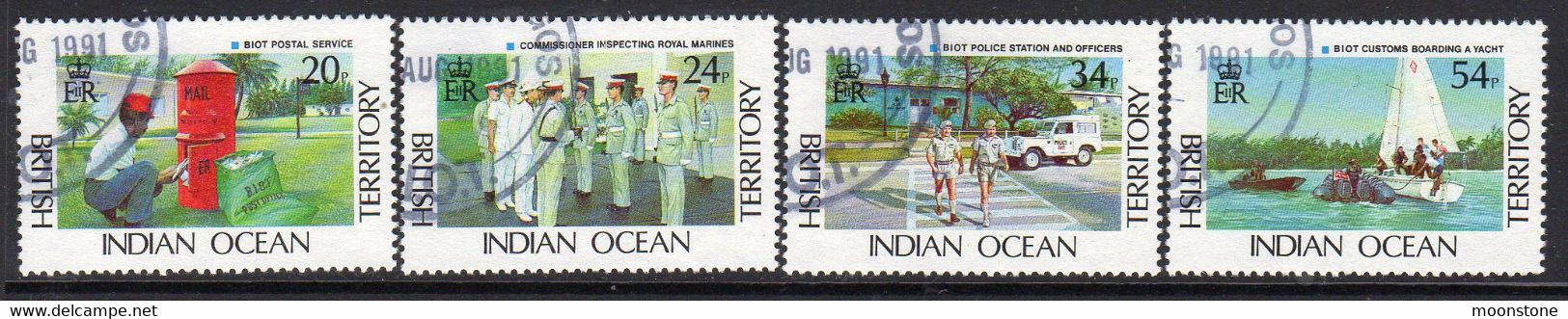 British Indian Ocean Territory BIOT 1990 Administration Set Of 4, Used, SG 111/4 (A) - Territoire Britannique De L'Océan Indien